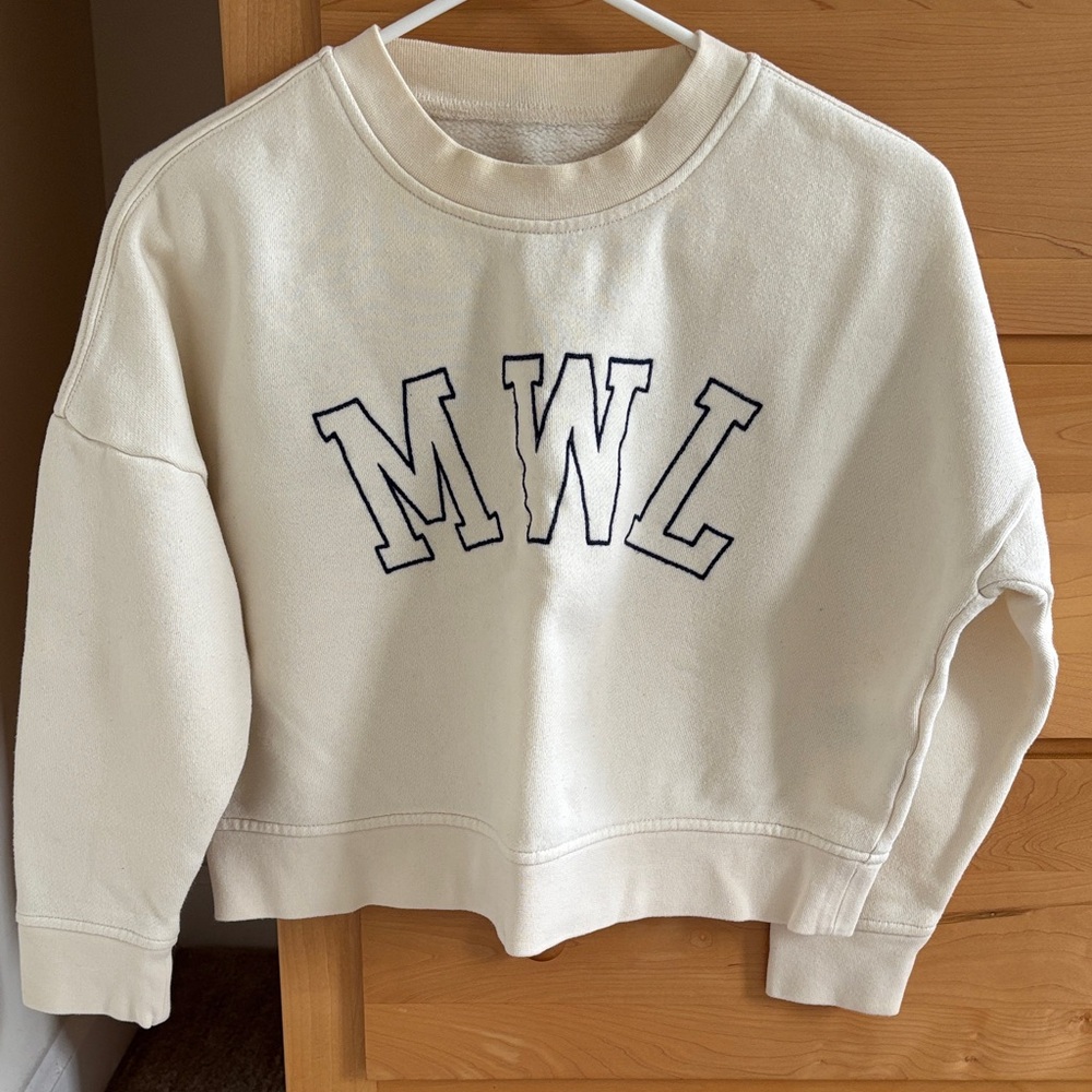 Madewell MWL Cream Crop Sweatshirt